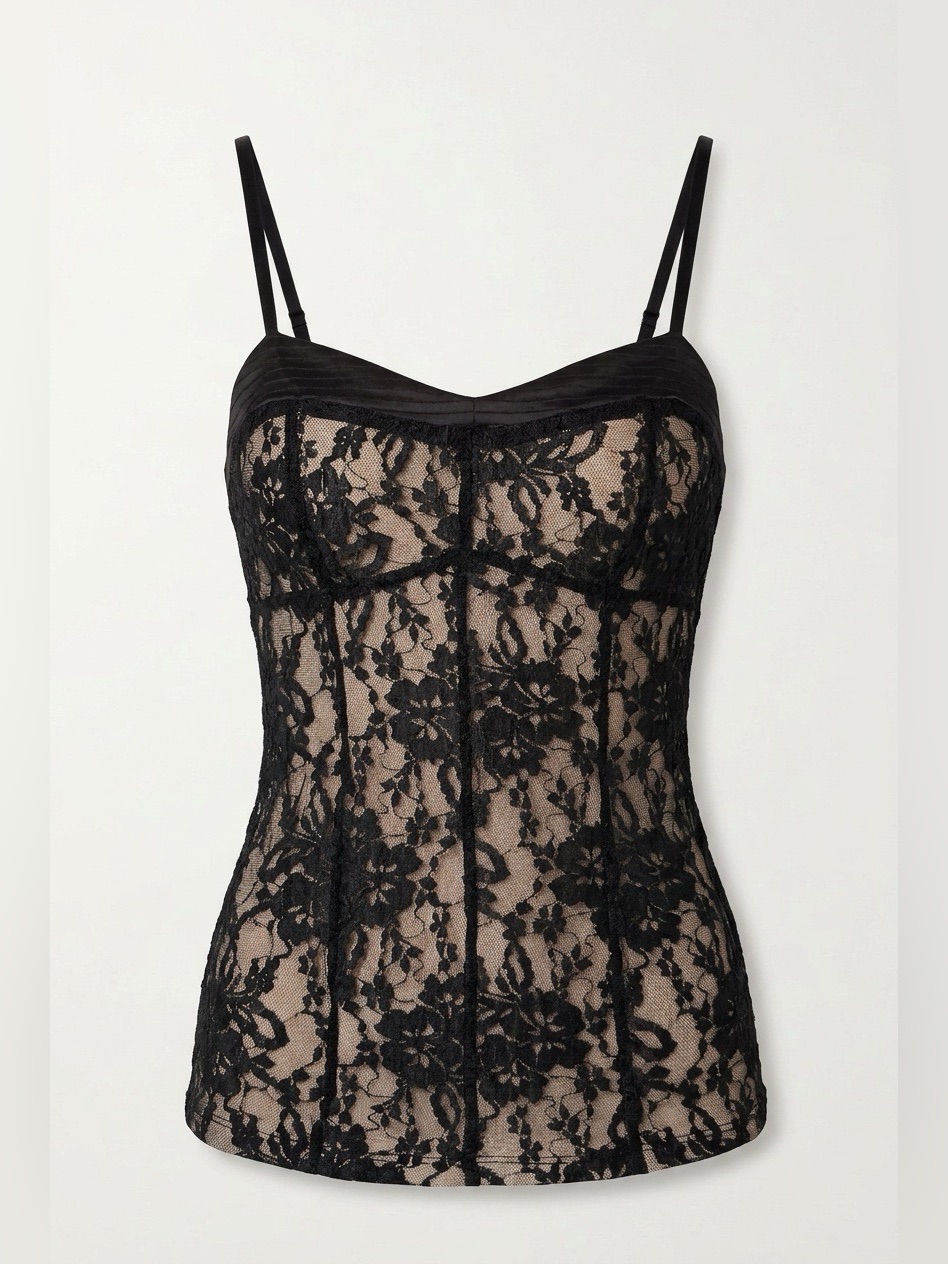 Express Black Lace Cami With Nude Lining